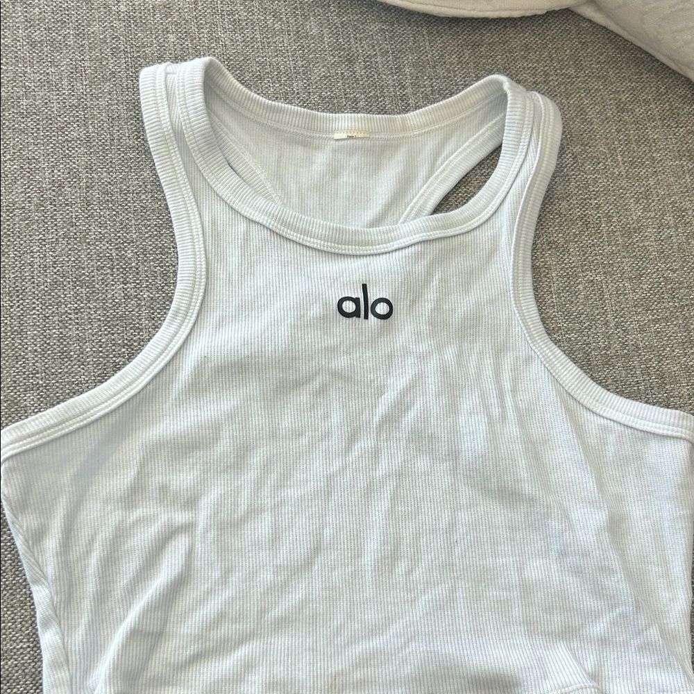 ALO Yoga White Crop Top